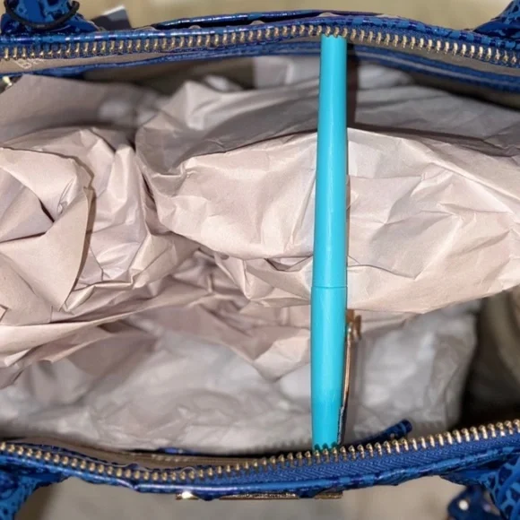 Brahmin Blue Cobalt Potion Caroline Satchel STUNNER Brand New! ALL TAIL Rare - Picture 13 of 16